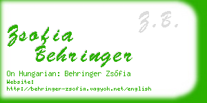 zsofia behringer business card